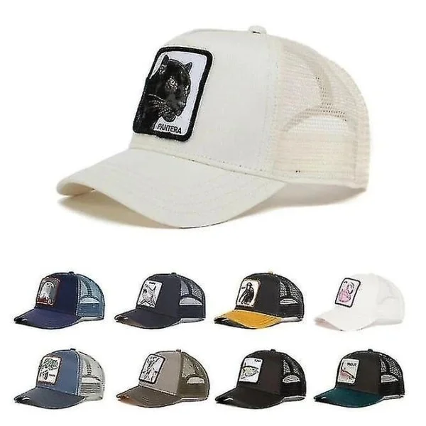 Black Panther Mesh Cap for Adults, Summer Baseball Cap, Trucker Cap W-FA- Goat - Wine Red