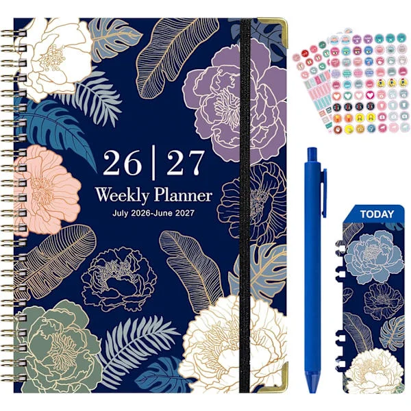 2026 Daily Planner 6.1" x 8.5" Hardcover 2026 Weekly Planner Weekly Monthly Planner with Tabs Inner Pocket Covers from July 2026 to June 2027