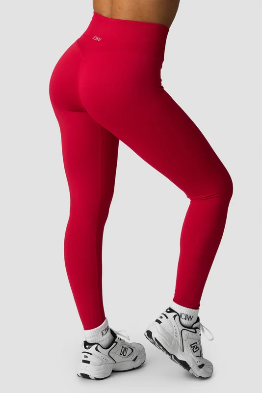 ICANIWILL - Define Seamless V-shape Tights Red Cherry - Treningstights - Dame - ICIW