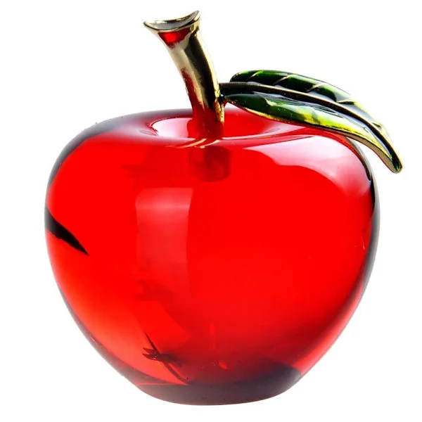 1 Crystal Apple Creative Gift: Gold Leaf Decoration Craft - Christmas Decorations & Home Decor (60 Gold Leaf Red)