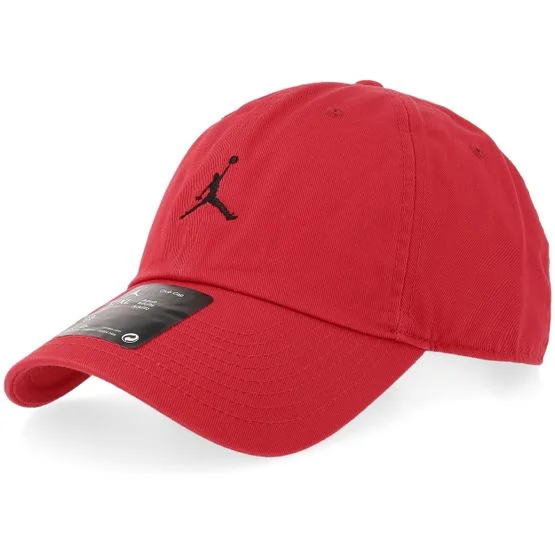 Jordan - Červená unconstructed Kšiltovka - Jordan Club Cap Curved Washed Jumpman Red/Black Dad Cap @ Hatstore