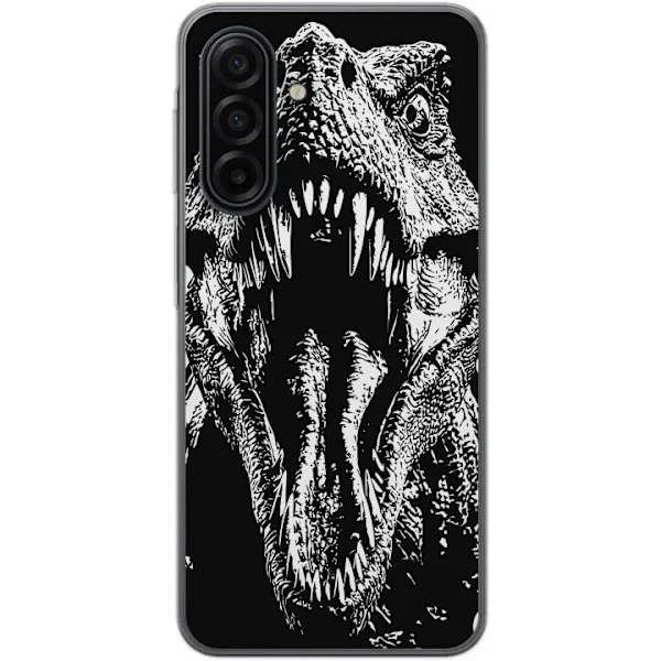 Kompatibelt Mobildeksel til Samsung Galaxy A17 5G Dinosaur T-Rex brølende monster episk svart-hvit detalj skrekk dinosaurus sterk brøl prehistorisk b