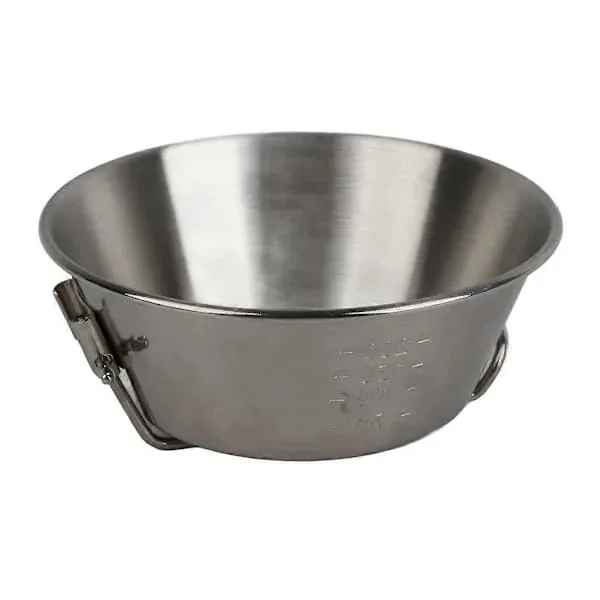 Camping Sammenleggbar Bolle Rustfritt Stål Allsidig Bærbar Sammenleggbar Bolle for Piknik BBQ 300ml