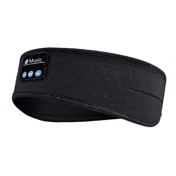 Trådløst Bluetooth Elastisk Hårbånd Komfortabel Sovemaske Hovedtelefoner Headset Til Musik Fitness Sport Sort