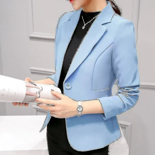 Sort Dame Blazer Formelle Slim Blazers Dame Kontor Arbejde Dragt Lommer Jakker Frakke Kvinde Korea Casual Kort Blazerneu Fr 2024 Xgn -GSL