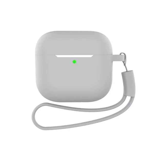 AirPods-fodral med nyckelring och tillbehör Grey AirPods 4 Flat