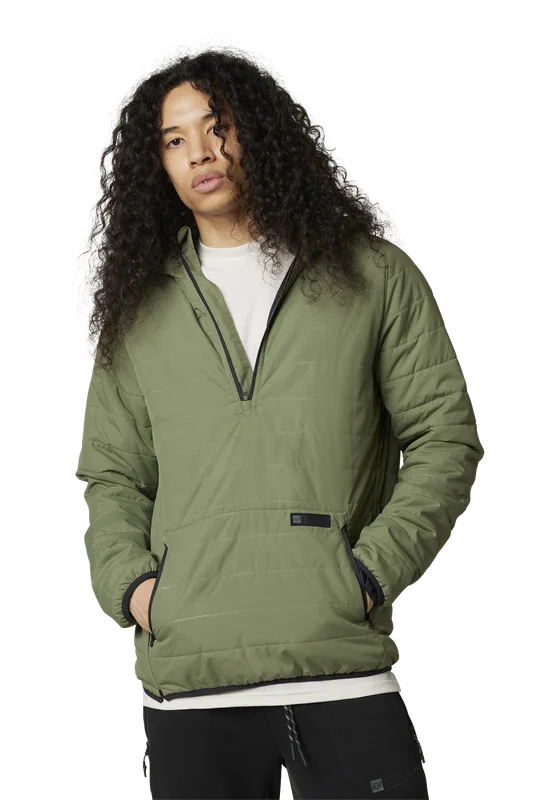 FOX Howell Hooded Puffy Anorak Jacket Army S