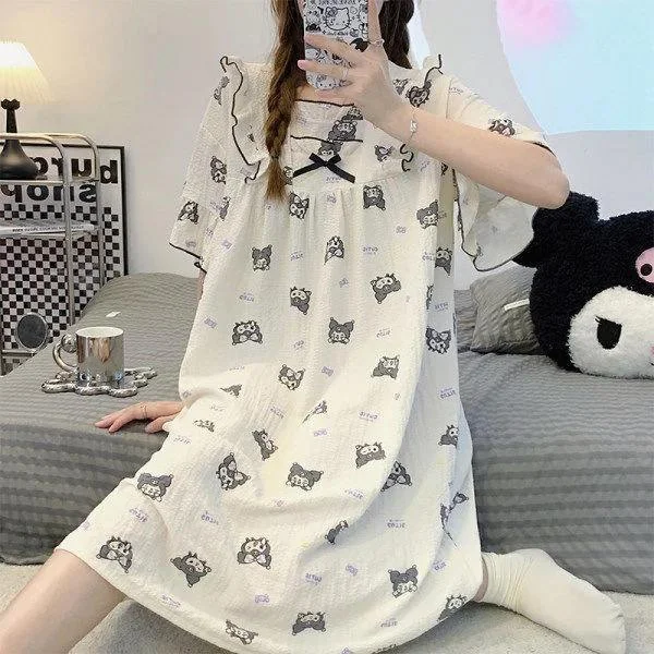 Kawaii Sanrio Pochacco pysjamas, koseklær, søte Kuromi pysjamas, sommer, nye B1 B1 XL Foretak B1
