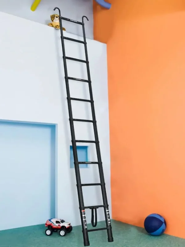 AliExpress - 5M/16,4FT Teleskopleiter, Stufenleiter mit 2 Haken, Aluminium-Ausziehleiter, klappbare Leiter, Mehrzweckleiter, höhenverstellbar