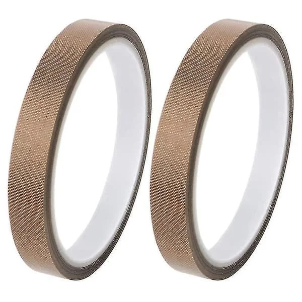 2 ruller PTFE-tape/PTFE-teip for vakuumpakkemaskin, hånd- og impulsforseglere (1,3 cm x 10 m)