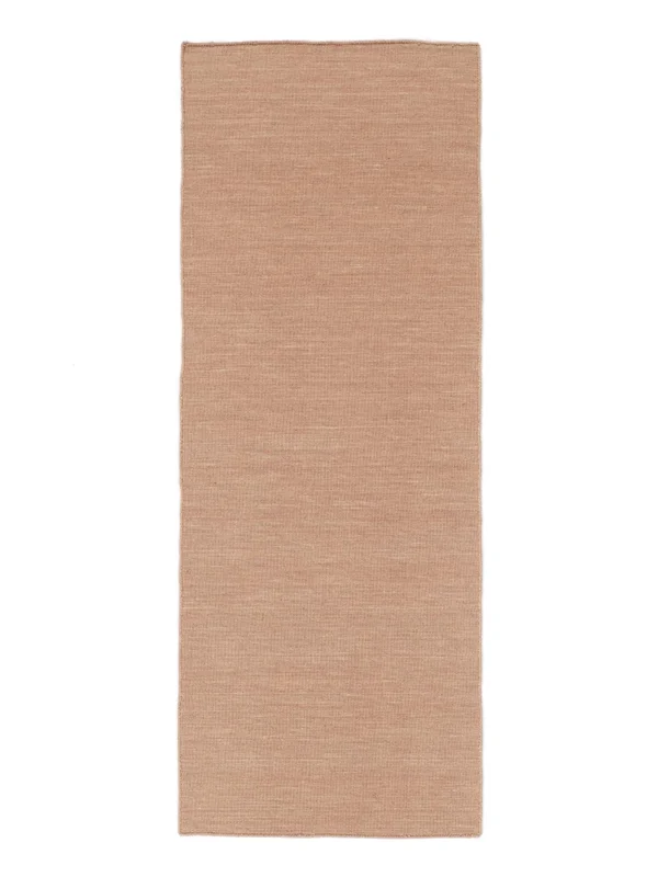 Plain (Single Colored) Small Handloom Flat Rug - Pink 80X200 Wool, Modern Style