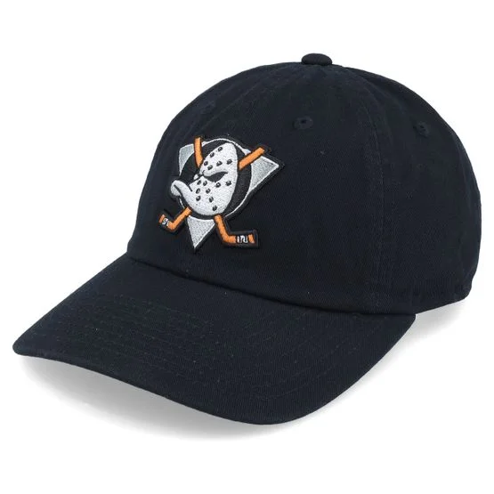 American Needle - NHL Zwart unconstructed Cap - Anaheim Ducks Blue Line Black Dad Cap @ Hatstore