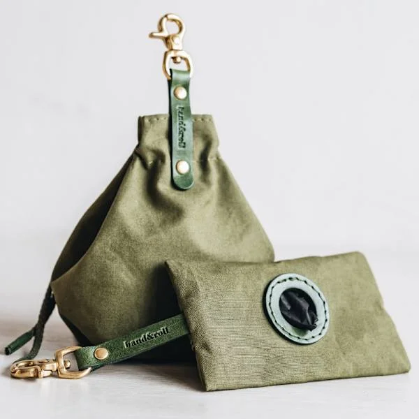 Dog Treat Pouch - Portable Dog Training Pouch, Drawstring, Sea