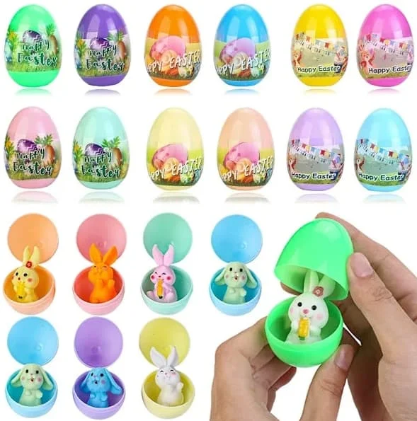 20 Förfyllda påskägg fyllda med squishy-leksaker för barn, påskägg att fylla till påsk, för påsktema, fest, jakt, påskkorgar