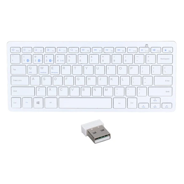 Bluetooth-tangentbord surfplatta PC ultratunt bärbart 78 tangenter vitt trådlöst Bluetooth-tangentbord för IOS för Android