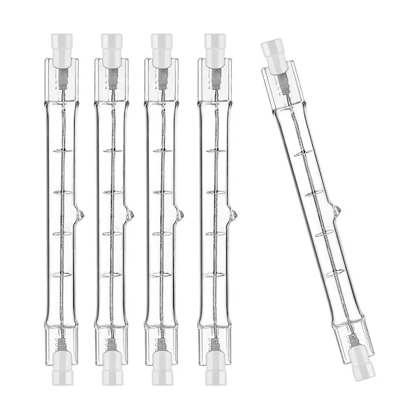Set med 5 R7s Halogenlampa 78mm 80w 230v, R7s Halogenstav 78mm, R7s Halogenlampa Dimbar Halogenstavlampa För Byggstrålkastare