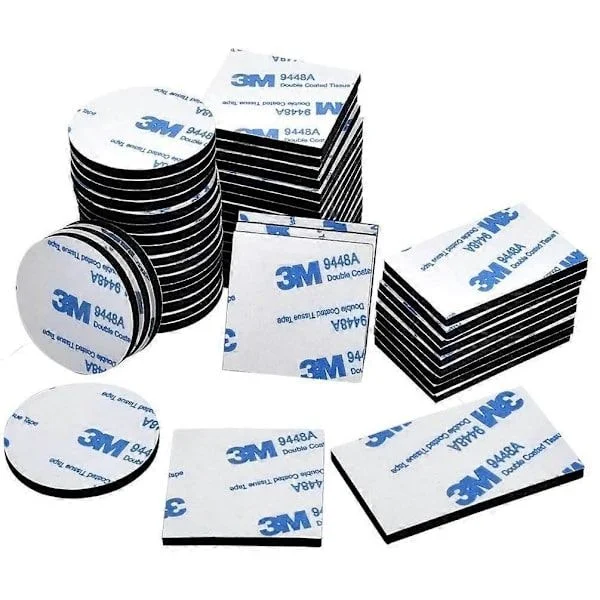 Extra Strong Double-Sided Tape, 3M Powerful Double-Sided Foam Tape, 60-Pack Double-Sided Tape for Floors, Doors, Plastic, Glass, and Metal (D)-FX-
