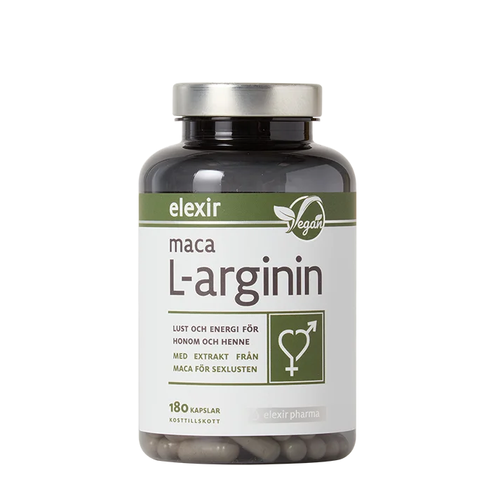 Elexir Pharma Maca L-arginin 180 kapslar zink