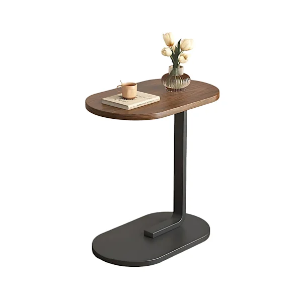 C-formet sidebord, 360° dreibart & flip-top C-formet endebord, mobile C-sidebord som glir under, laptopstativ sofabord for sofa/seng