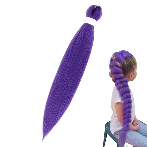 Lilla Flettet Hår Forlenget, Hestehale Lilla Flettet Hår Forlenget 20 Tommer, for Scene Fest Halloween Kostyme Cosplay