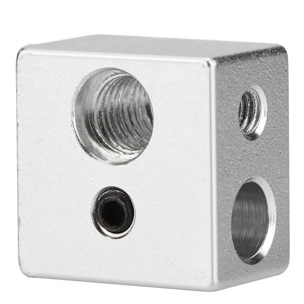 20x20x13mm Aluminium MK10 Extruder Hotend Värmeblock M7 Gänga Heatbreak för 3D-skrivare