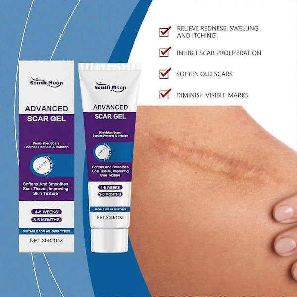 Advanced Scar Gel - Silicone Scar Gel - Scar Cream for Scars, C-Sections, Stretch Marks, Acne, Burns, Keloids, Old and New Scars (2 Pack)