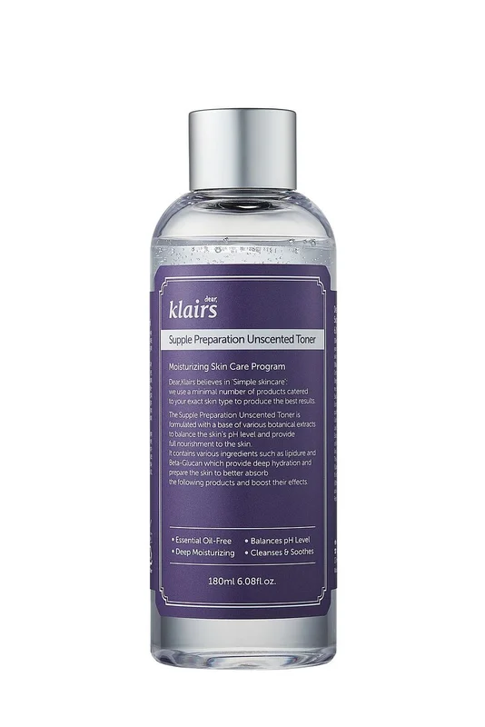 KLAIRS Supple Preparation Unscented Toner 180 ml, Hudpleje, Renseprodukter, Rens & Vask
