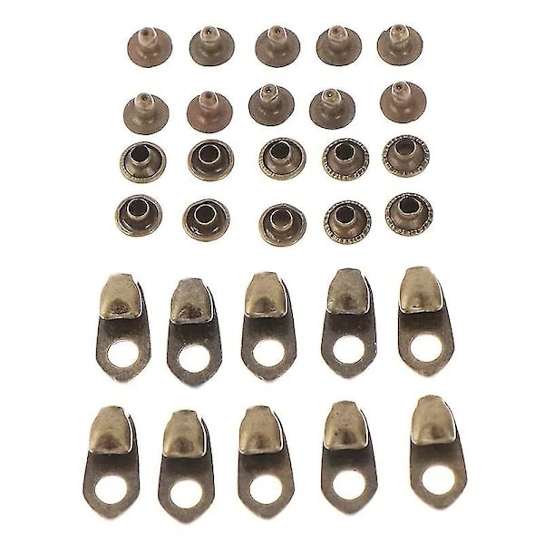 10 Sett Hurtigspenner for Skolisser Utendørs Tilbehør Spenne med Nagler for Fjellstøvler Klatring Tursko Arbeid (Bronse)