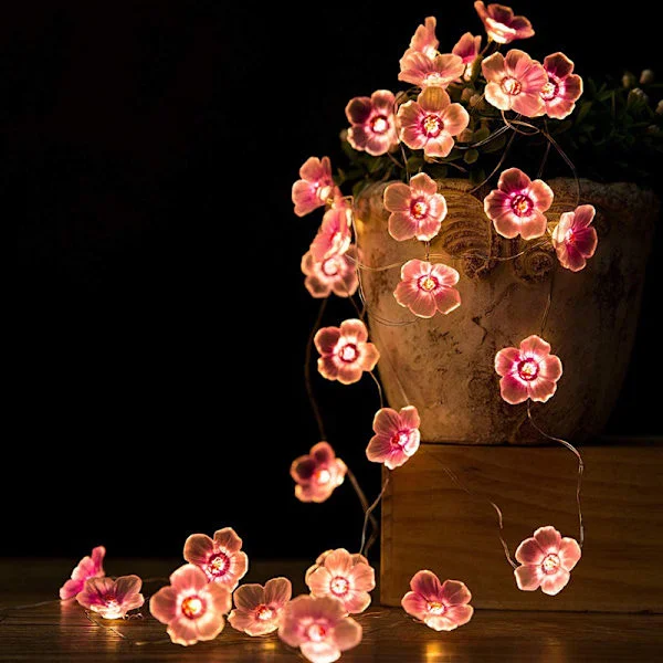 LED-ljusslingor Körsbärsblommor Ljusslingor Flickrum Rosa Ljusslingor 30 LED Batteridrivna Dekorativa Ljus Inomhus och Utomhus 4m_tfrf
