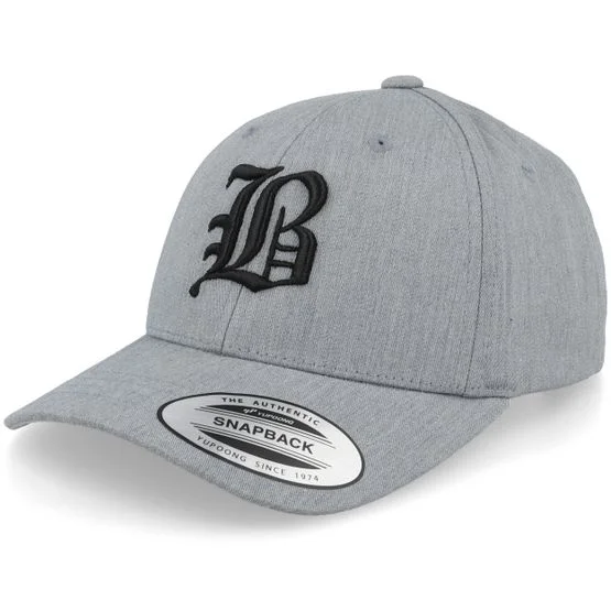 Kiddo Cap - Grå adjustable Caps - Kids B Letter 3d Heather Grey Adjustable @ Hatstore
