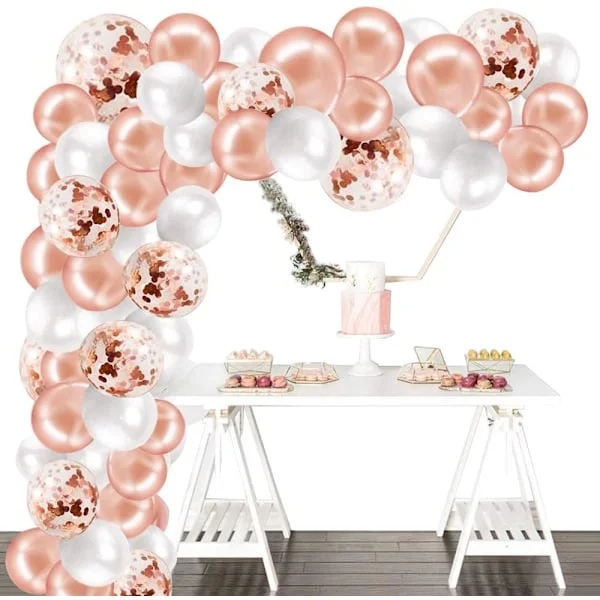 Ballongbåge-set, Roséguld Födelsedagsfest Dekoration, Födelsedag Bröllop Examen Dekoration Ballonger (Roséguld)