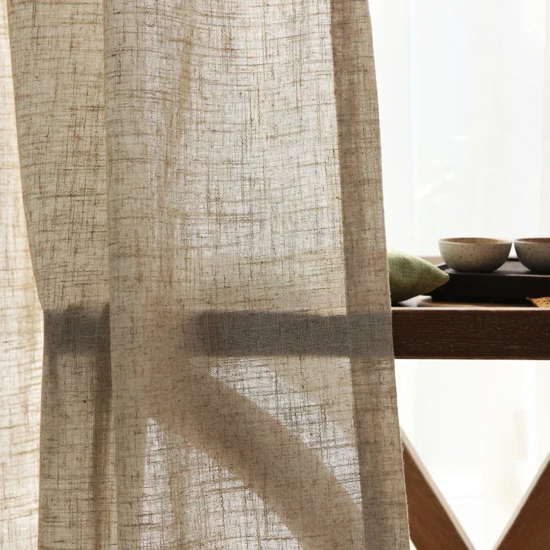 AliExpress - Transparente Vorhänge aus japanischem Baumwollleinen für Schlafzimmer, Wohnzimmer, Vorhänge für Arbeitszimmer, Vorhang, Wohnzimmer-Set, 