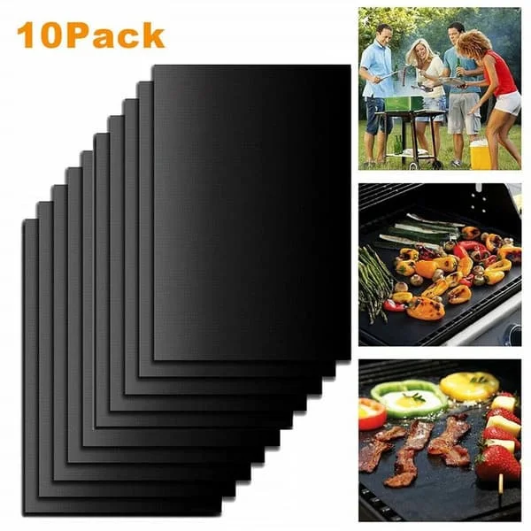 [KK] 【jia】10-pakning Teflon Grillmatter, Tåler opptil 260°C for grilling.