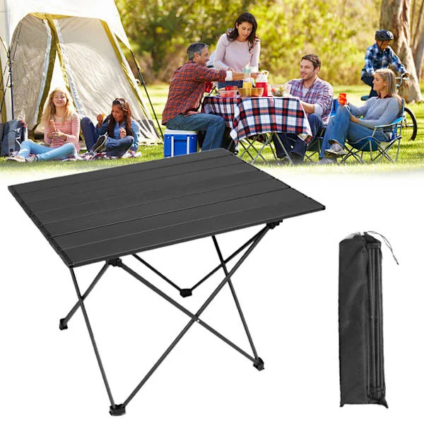 Aluminiumlegering Roll Top Campingbord Roll Up Bord Halkfritt Slitstarkt mini picknickbord för camping Vandring Resa