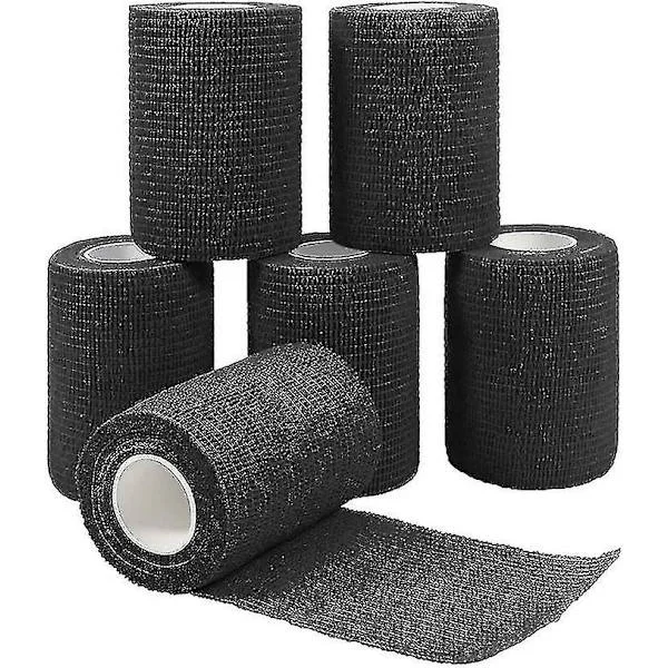 6 rullar självhäftande tejp sport självhäftande bandage medicinsk elastisk självhäftande tejp