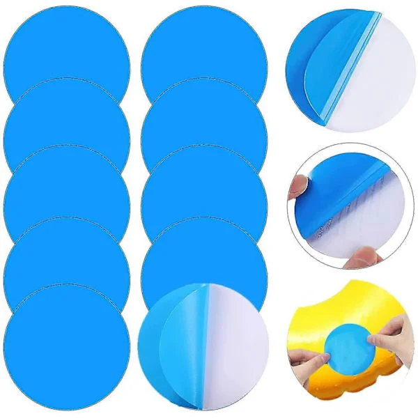 10-pack PVC Självhäftande Reparationslappar för Pool, Reparation Under Vatten (runda)