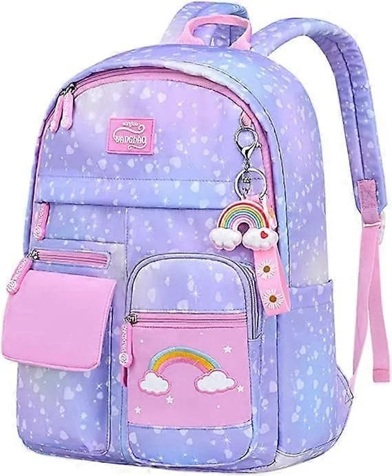 School Backpack for Girls, Large Capacity, Starry Sky Backpack, Kids Backpack for Teenage Girls, Starry Sky Purple