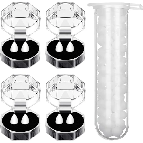 5 stk Vampyrtenner Kit 4 Størrelser Tilpassede Tenner Vampyrtenner Falske Gebiss med 1 Tube Tenner Pellets Lim for Cosplay Festrekvisitter Halloween 