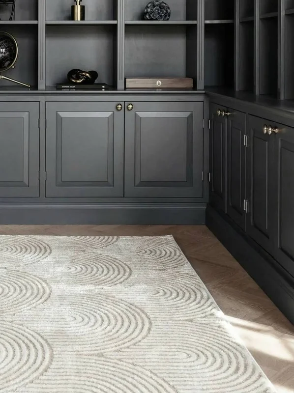 Géometrique Art Deco Tapis - Blanc/Beige Clair 160X230 Dans Un Style Moderne