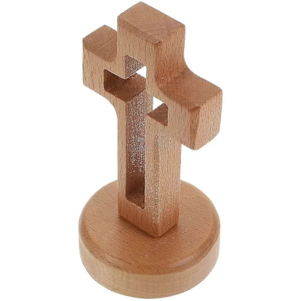 Stående Kors i Trä Dekor Trä Religiöst Bord Altare Stående Bord Kors Altarkors Med Ställ Träbord Kors Kristen Gåva Heminredning