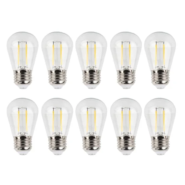 LED Lyslenker S14, Utendørs Værbestandige Dimbar LED Filamentpærer Varmt Lys 2W 180LM E27 Sokkel, Knusesikre Energieffektive Vintage