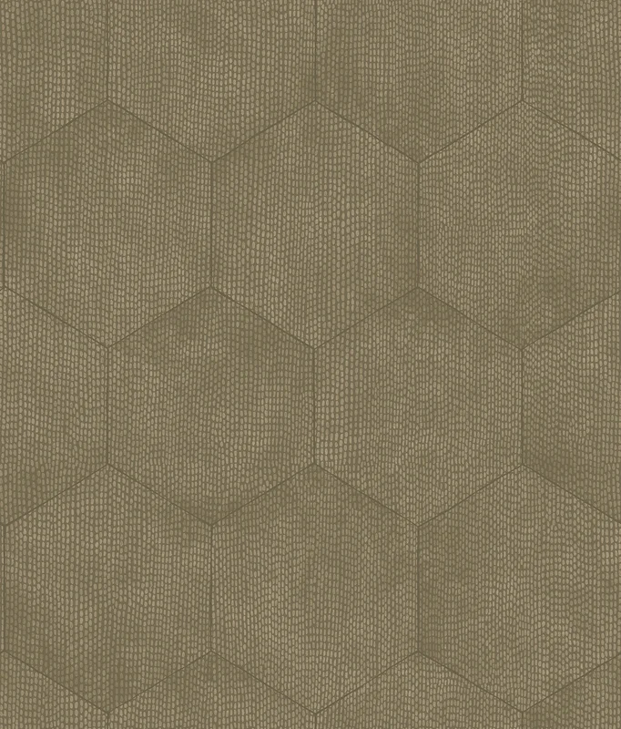 Mineral Wallpaper - Cole & Son Sample / Metallic Gilver on Dark Taupe
