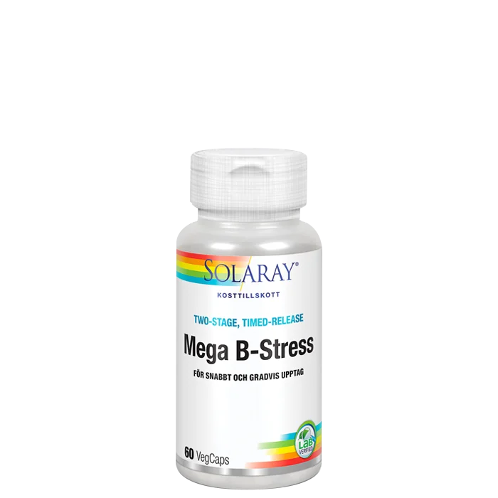 Solaray Mega B-Stress B-vitamin 60 kapsler