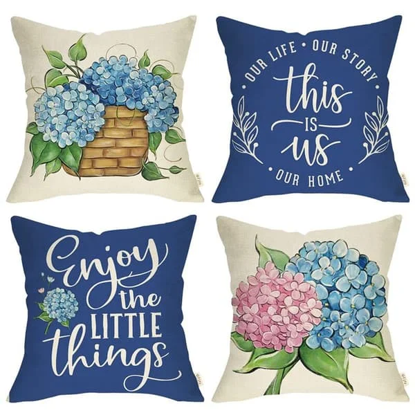 18 X 18 Pillowcase Set of 4, Farmhouse Decor Decorative Pillows Home Decor Sofa Couch Pillow Cover A
