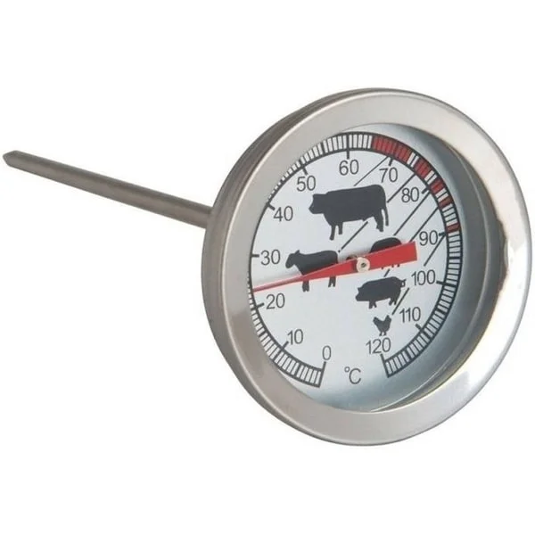 Benson Köttermometer - Analog - Rostfritt stål - 12,5 cm - Kökstermometer