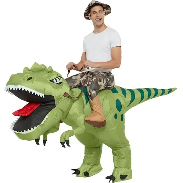 Inflatable Dinosaur Costume T-Rex Costume Funny Halloween Costume for Adults Party_TF_TF Green 150-190cm Adult
