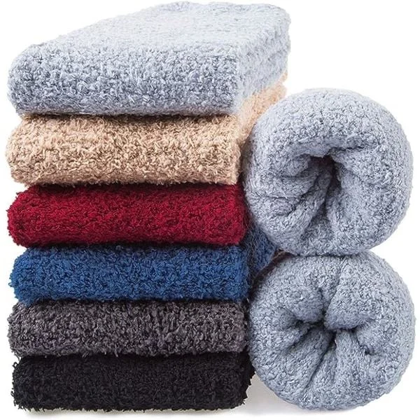 IC 6 Par Herre Fuzzy Sokker Vinter Hjemmesko Fleece Sokker Herre