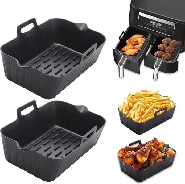 2 Silikonformar för Airfryer - Airfryer Tillbehör - BPA-fria - Alternativ till Bakplåtspapper - Airfryer Formar - Airfryer Inlägg - Rektangulära ...
