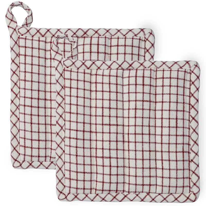 Rosendahl Textiles Garn grytlappar 22 x 22 cm 2-pack, terracotta | Matlagning > Köksredskap > Grytlappar och Grytvantar > Grytlapp | Bagaren och 