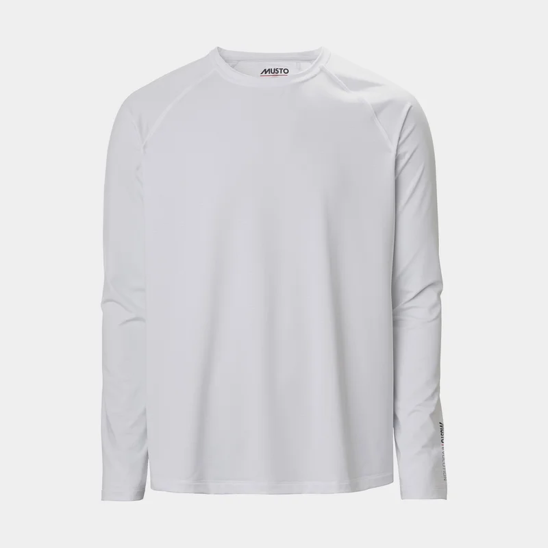 UV shirt long-sleeve Musto Evolution Sunblock Long-Sleeve 2.0, White, men, Small